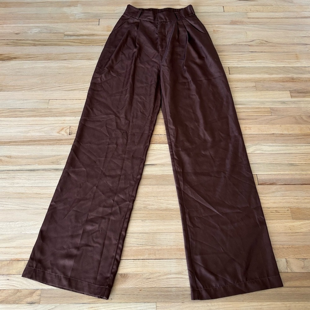 Brown Wide-Leg Pants